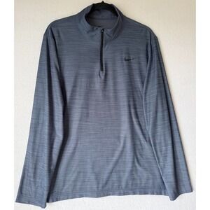 Nike Dri-Fit Pullover Men Large Gray 1/4 Zip Performance Training Lightweight